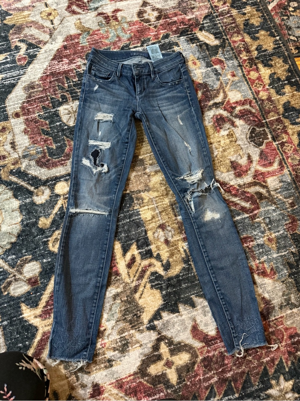 Guess Distressed Dark Blue Skinny Jeans for Women